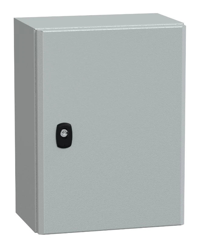 Sheet steel cabinet 400x300x200 mm with door IP66 incl. chassis plate