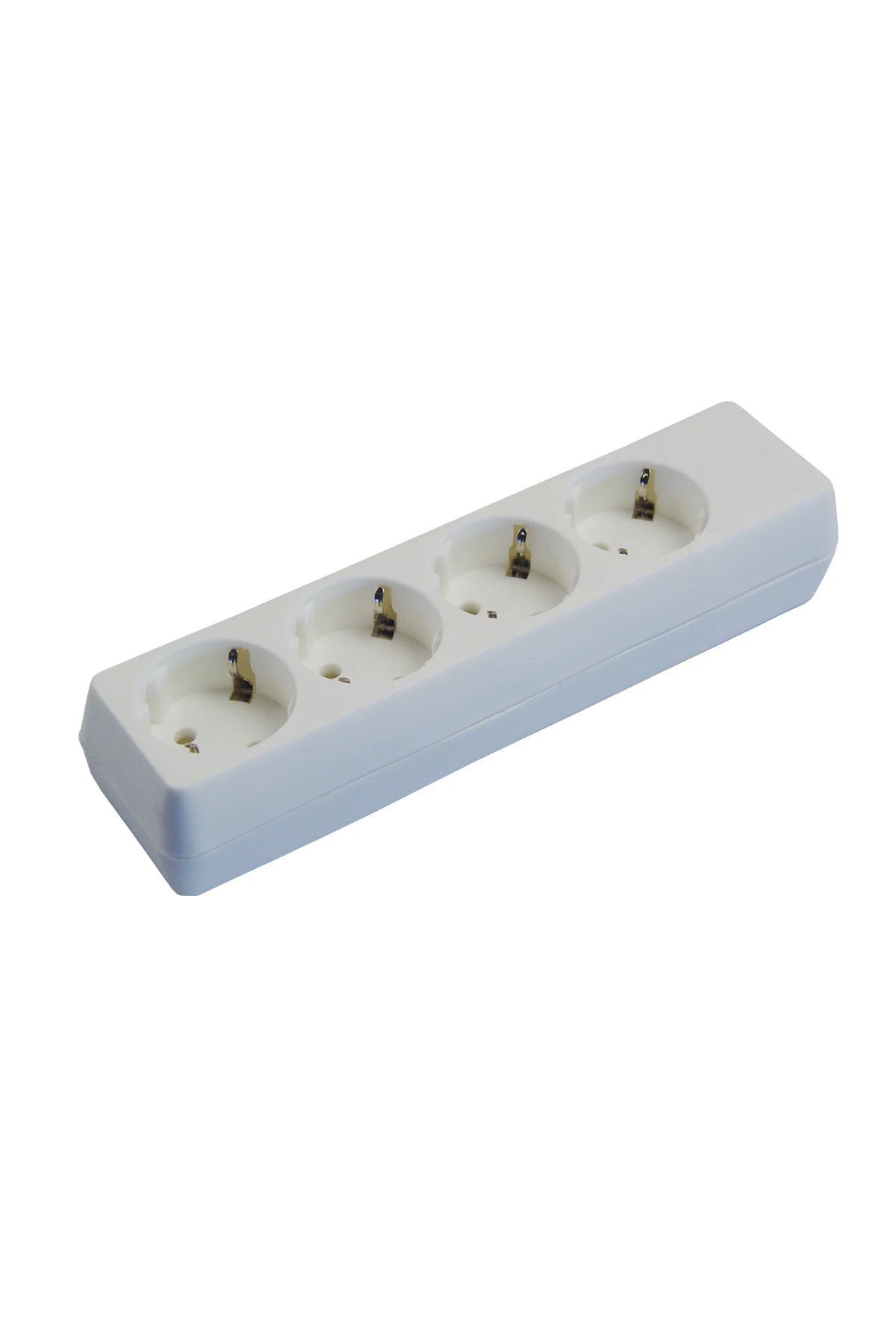 Receptacle European 2-pole/Earth for 4-plugs straight, surface mntg