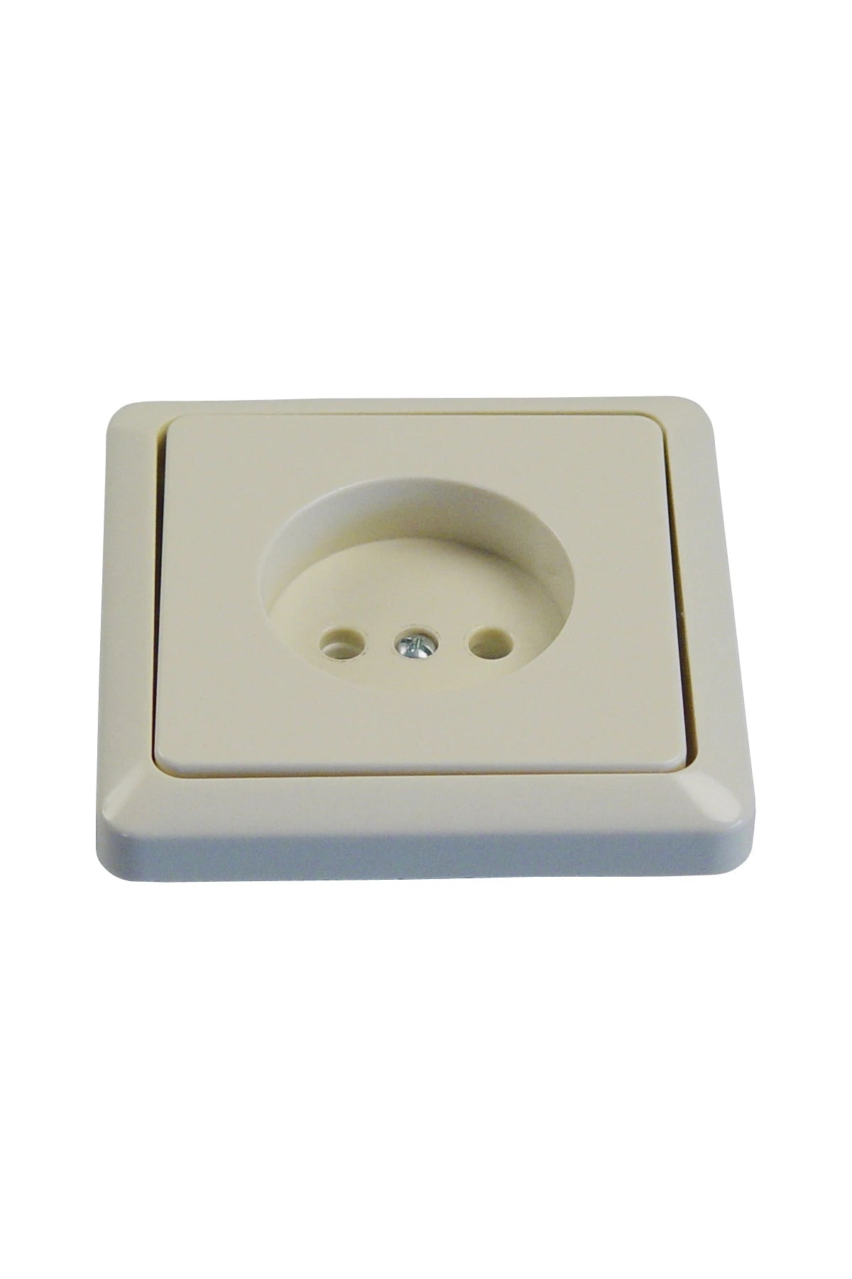 Receptacle European 2-pole for 1-plug, flush mntg