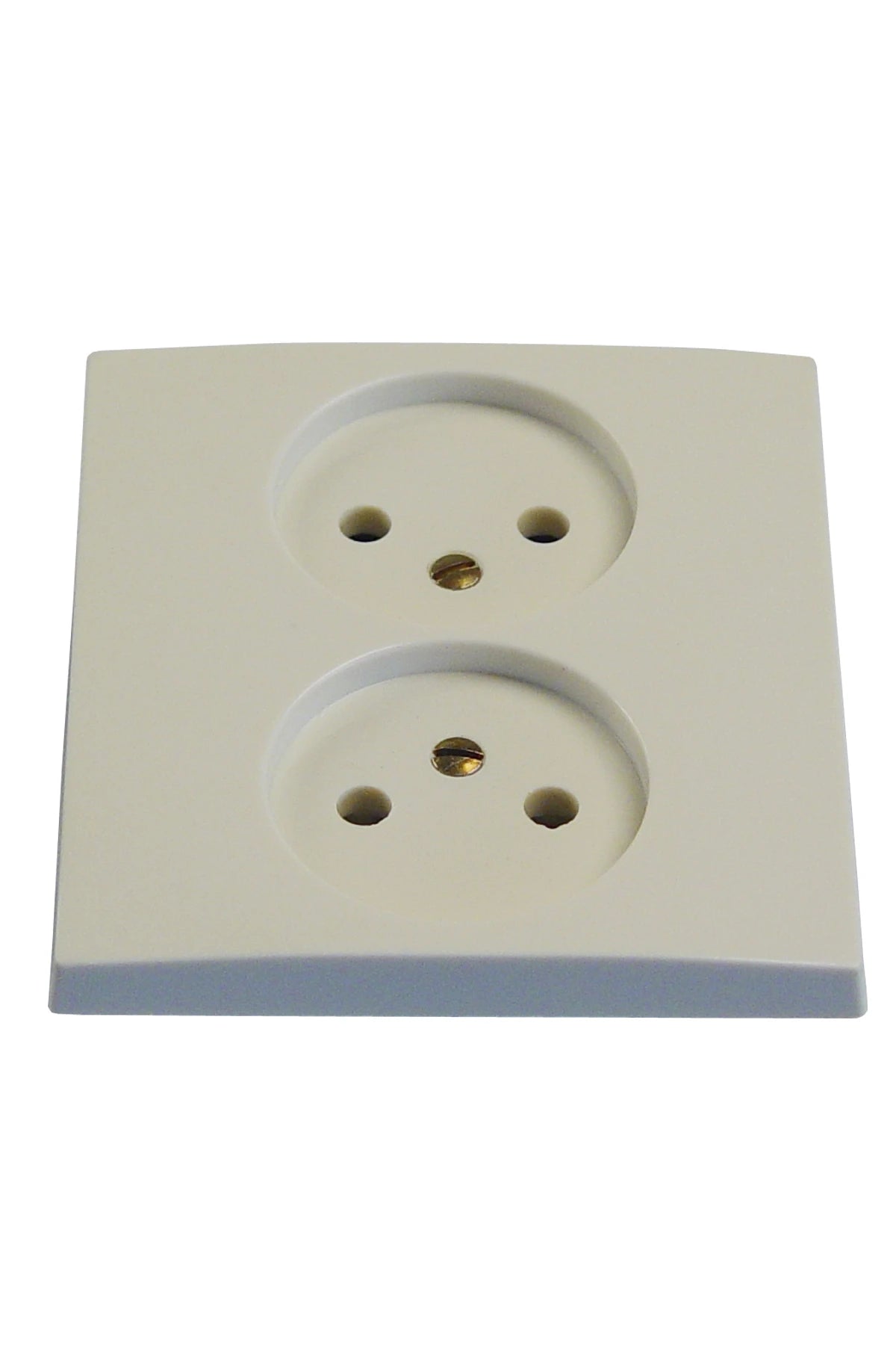 Receptacle European 2-pole for 2-plugs, flush mntg
