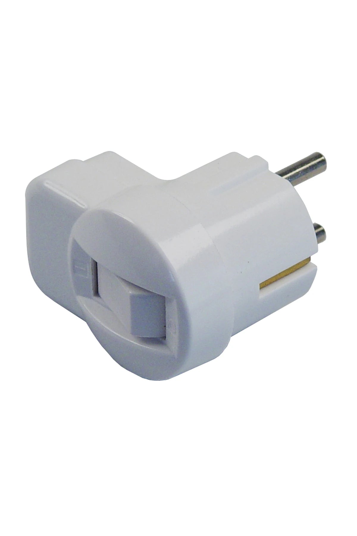 Plug 2-pole/Earth male, with switch, white