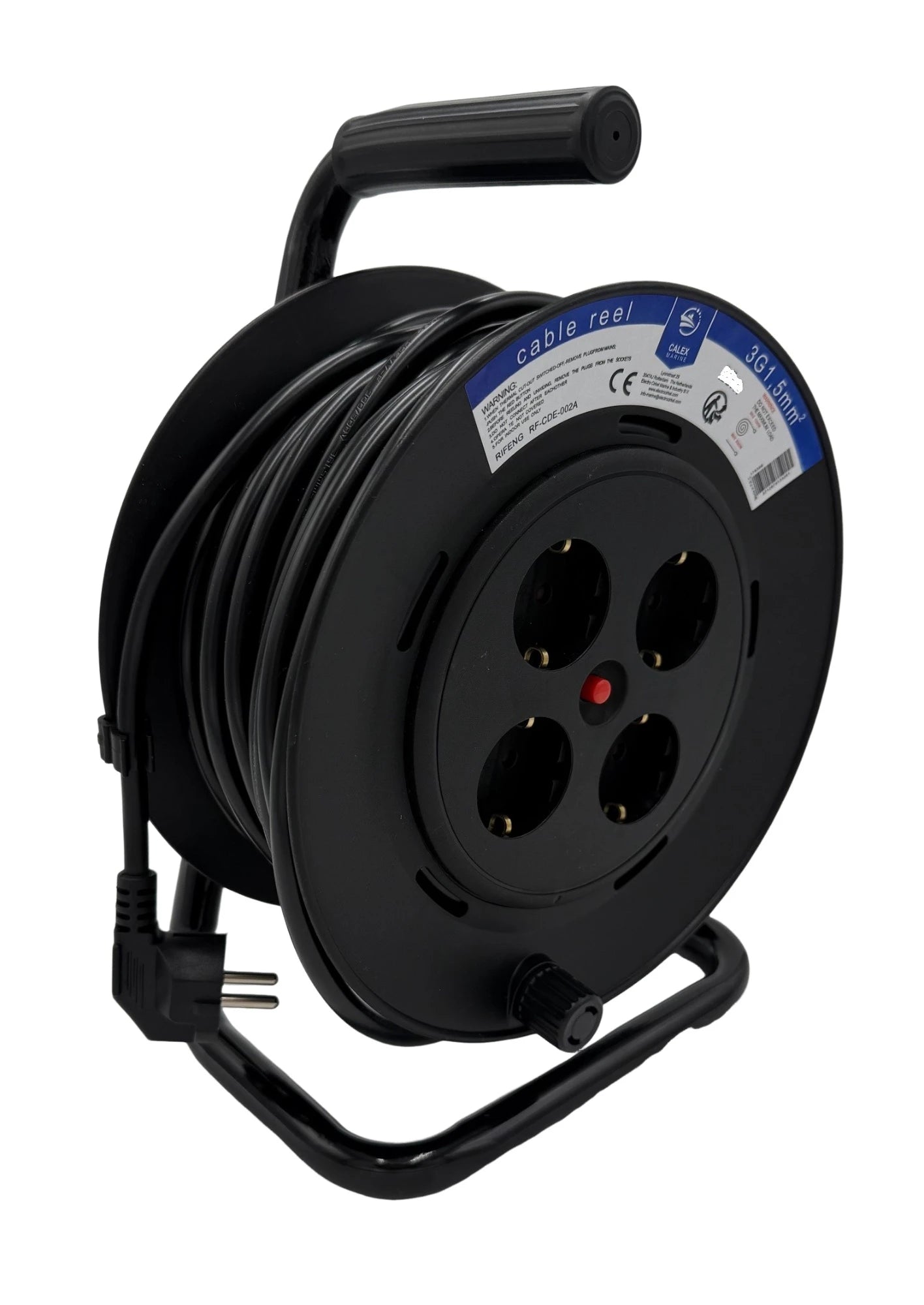 Cable Reel 4-way/Earth with 50mtr Rubber Cable HO5RR-F 3x1,5 mm²