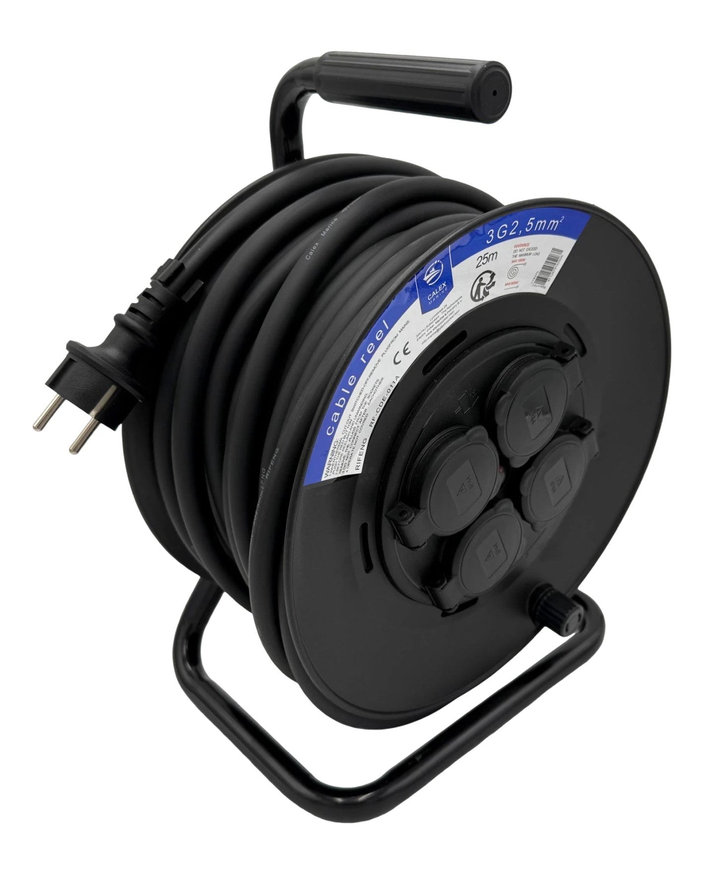 Cable Reel 4-way/Earth IP44 with 25mtr Neopreen Cable HO7RN-F 3x2,5 mm²