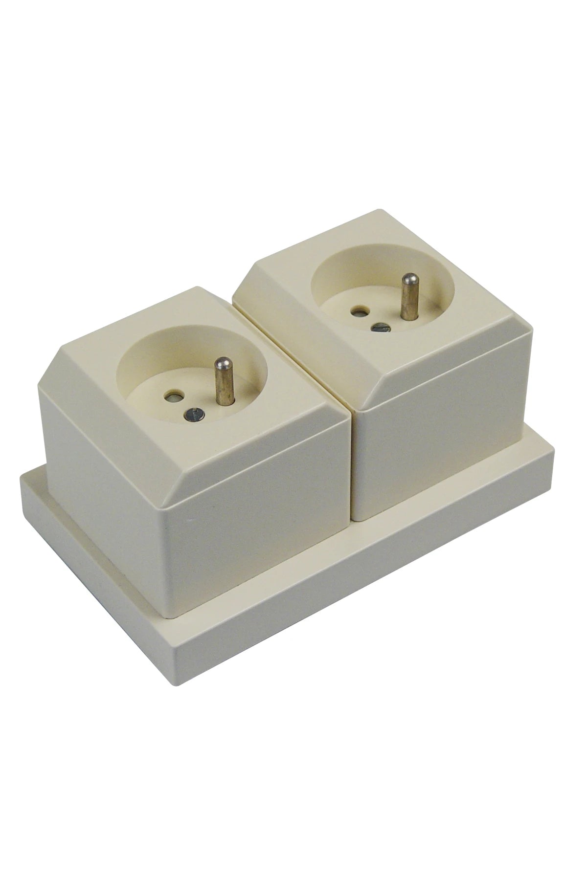 Belgian Receptacle 2-pole/Pin Earth for 2-plugs, surface mntg