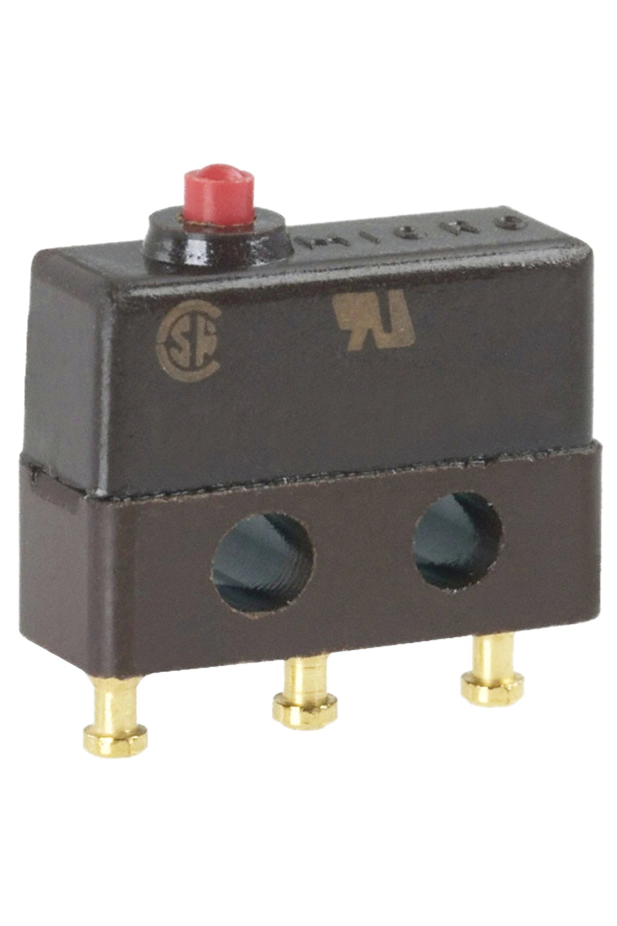 Microswitch with single pole c/o contact with pin plunger