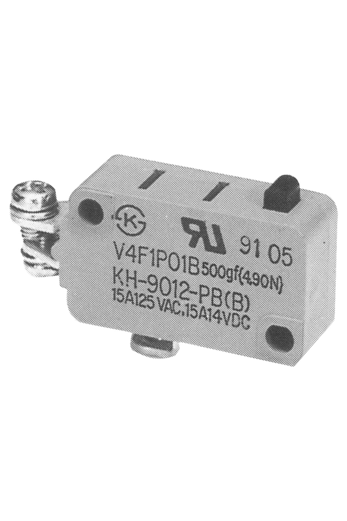 Microswitch with single pole c/o contact screw bev. with plain plunger