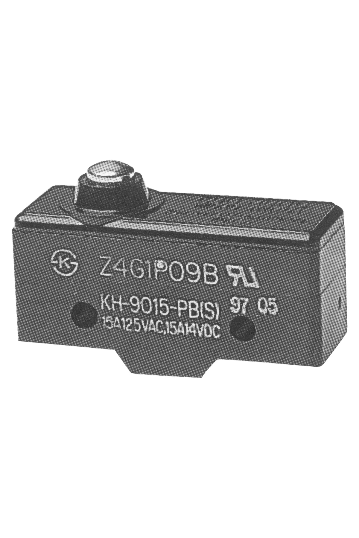 Microswitch with single pole c/o contact with low-profile spring plunger
