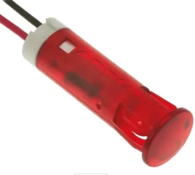 LED Panel indicating light fitting Ø 8mm, 24V DC red