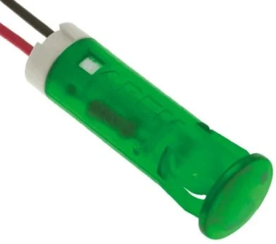 LED Panel indicating light fitting Ø 8mm, 220V AC green