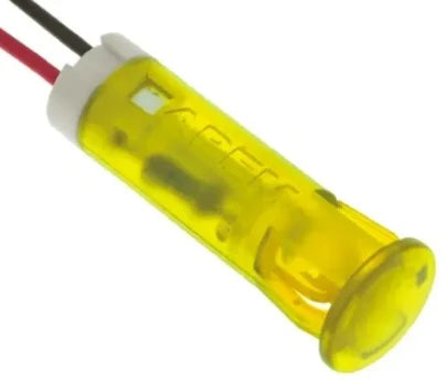 LED Panel indicating light fitting Ø 8mm, 24V DC yellow