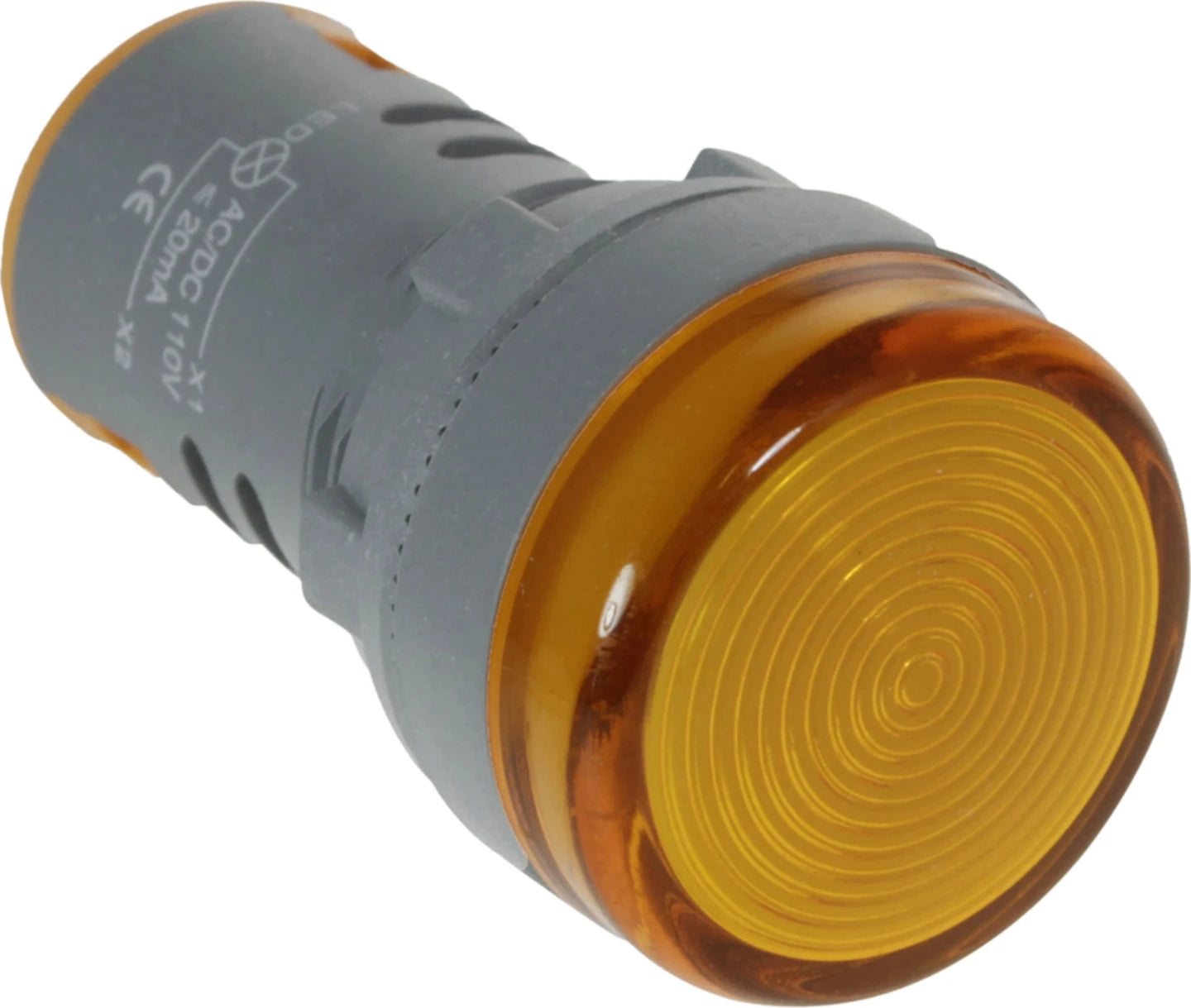 LED Panel indicating light fitting Ø 22mm, 440V AC yellow