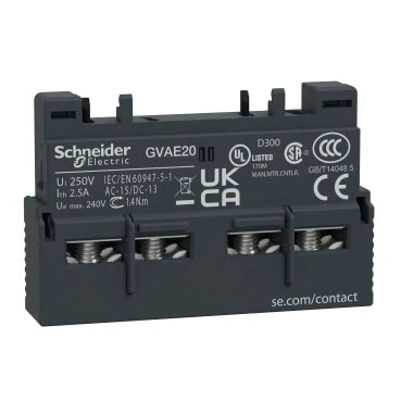 Schneider MBS Contact Block 2xNO, GVAE20