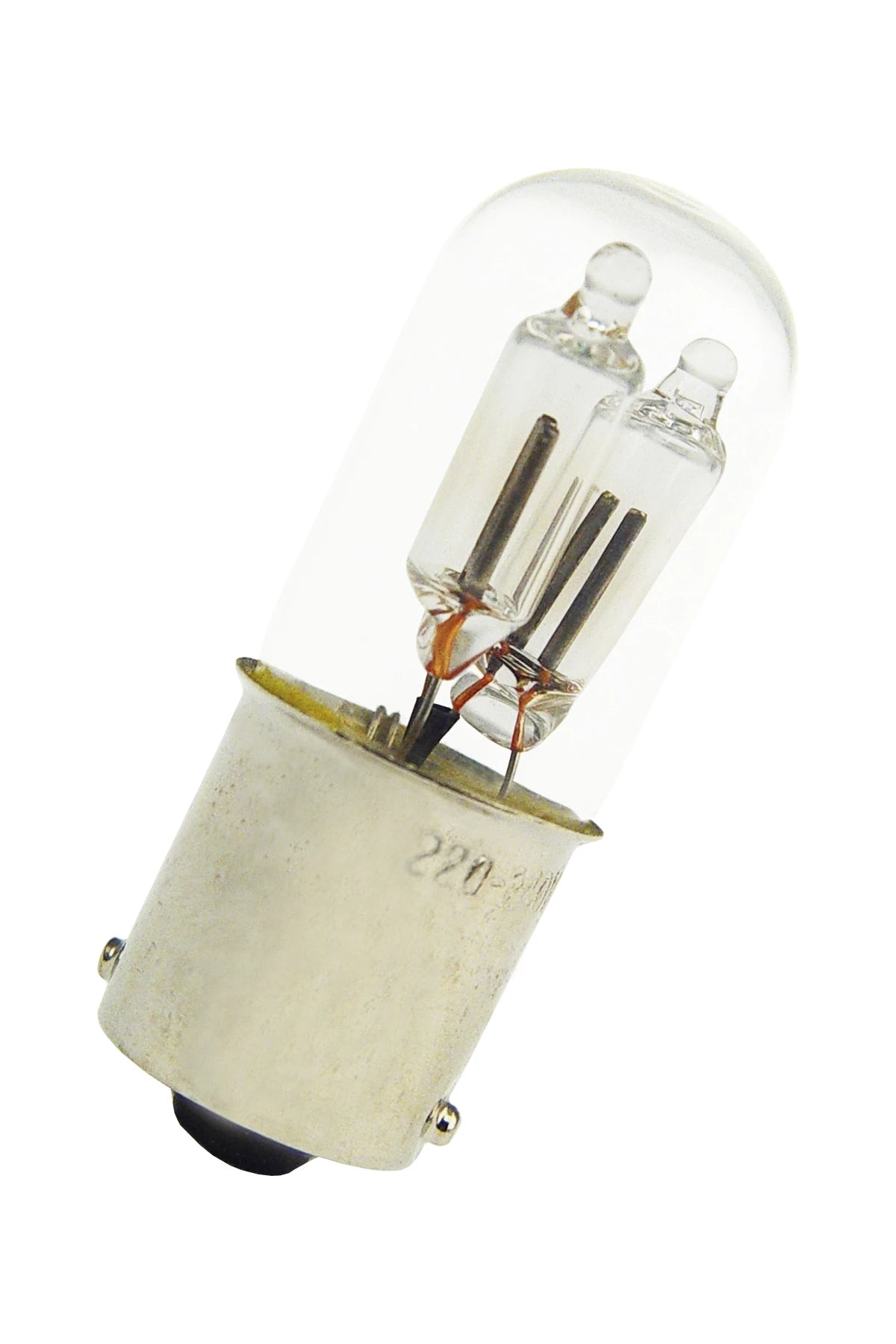 Neon Indicator lamp 220V Ba15s 16x52mm glass