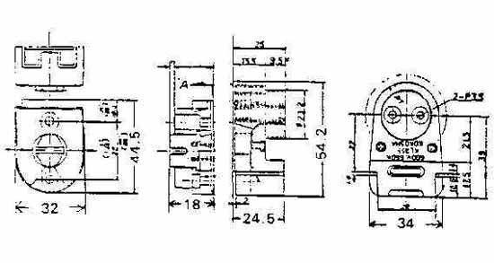 791529 | NE-101529 - FL-LAMP HOLDER PHENOL RESIN, KOKOSHA KL-238 600V 660W