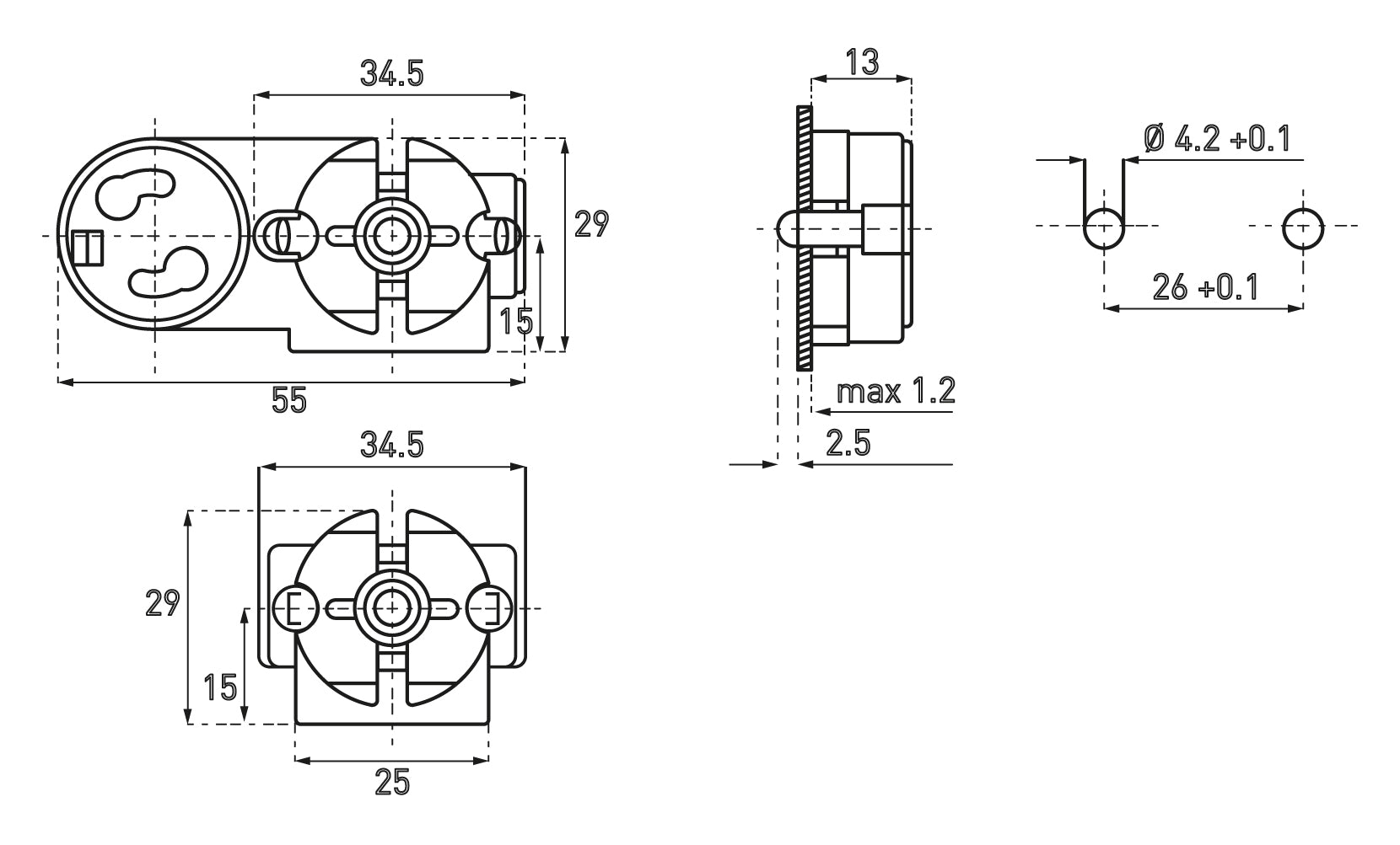 791537 | NE-101537 - FL-LAMP HOLDER SIDE MOUNTING, ROTOR W/STARTER HOLDER 2A