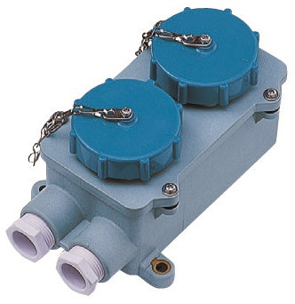 792766 | NE-102766 - RECEPTACLE DOUBLE W/TIGHT IEC, 2P+E AC200-250V BLUE RI2-2-2