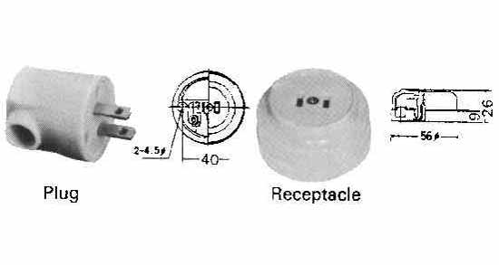 792952 | NE-102952 - RECEPTACLE 2-FLAT PIN, NON-WATERTIGHT PHENOL RESIN